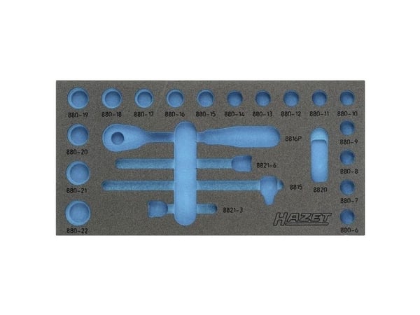 HAZET 163-353L Schaumstoffeinlage L x B 342 mm 172, Skuffemøbel, Blå, Grå, Skum, Tyskland, 342 mm, 519 mm