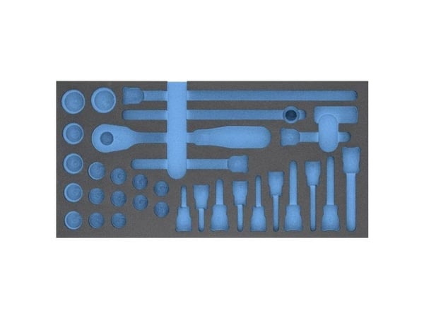 HAZET 163-352L Schaumstoffeinlage L x B 342 mm 172, Skuffemøbel, Blå, Grå, Skum, Tyskland, 342 mm, 519 mm