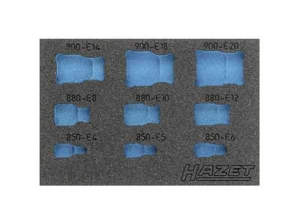 HAZET 163-360L Schaumstoffeinlage L x B 172 mm 114, Skuffeseksjon, Blå, Grå, Skum, Tyskland, 342 mm, 519 mm
