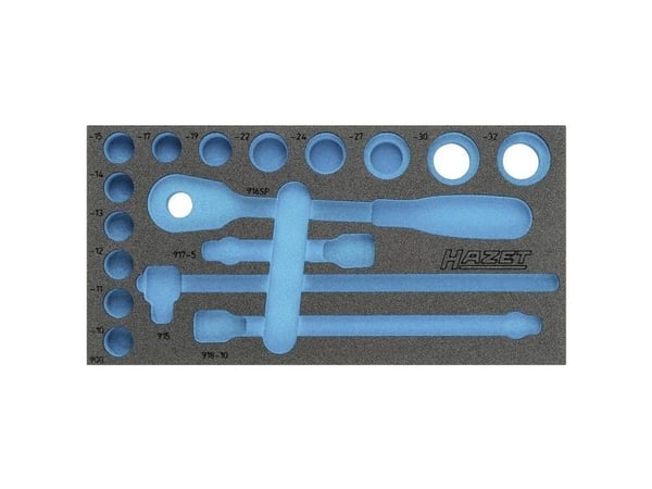 HAZET 163-358L Schaumstoffeinlage L x B 342 mm 172, Skuffemøbel, Blå, Grå, Skum, Tyskland, 342 mm, 519 mm