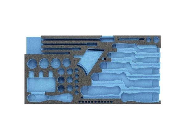 HAZET 163-356L Schaumstoffeinlage L x B 342 mm 172, Skuffeseksjon, Blå, Grå, Skum, Tyskland, 342 mm, 519 mm