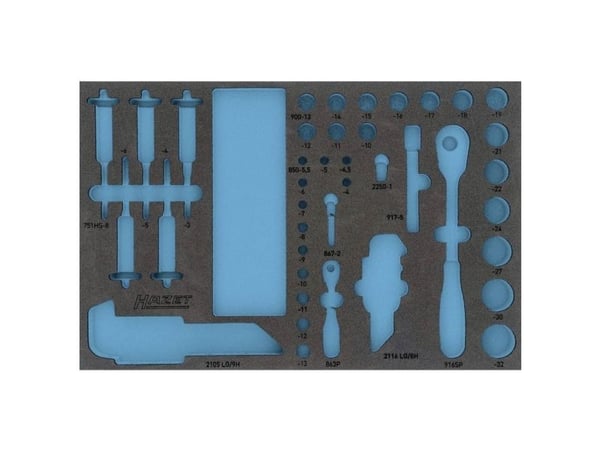 Hazet 163-466L 163-466L Vaahtomuovisisus (L x S) 519 mm x 342 mm