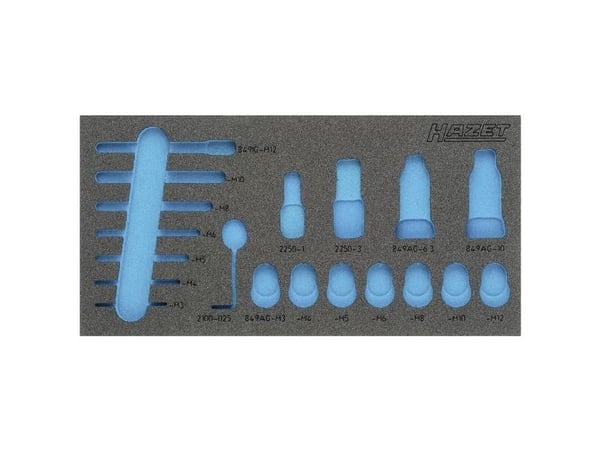 HAZET 163-336L Schaumstoffeinlage L x B 342 mm 172, Skuffemøbel, Blå, Grå, Skum, Tyskland, 342 mm, 519 mm