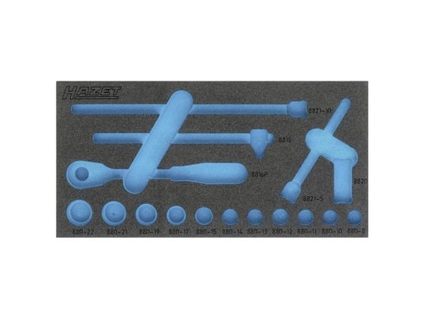 HAZET 163-334L Schaumstoffeinlage L x B 342 mm 172, Skuffemøbel, Blå, Grå, Skum, Tyskland, 342 mm, 519 mm