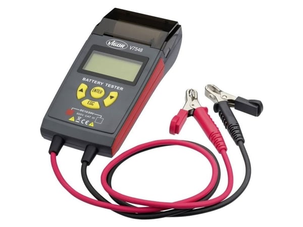 Vigor V7548 bilbatteritester batteritest, batteriprøving, inkl. skriver, ladeovervåking, egnet for start/stopp, kontroll av generator