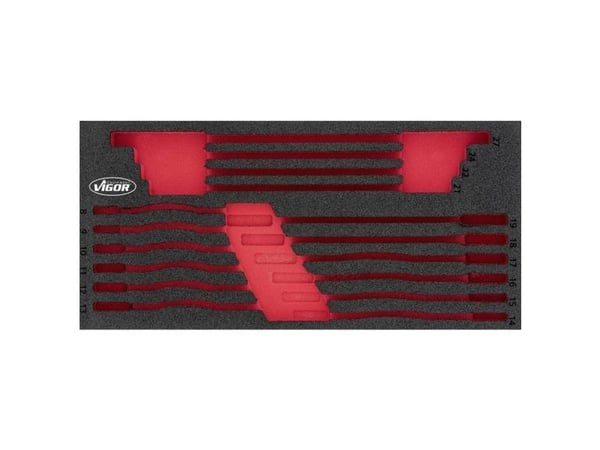 Vigor V4987-L, Skillesett, Svart, Rød, Skum, Vigor V4987, 188 mm, 393 mm