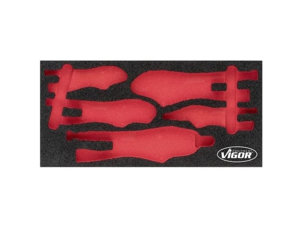Vigor V5004-L, Skillesett, Svart, Rød, Skum, Vigor V5004, 393 mm, 188 mm