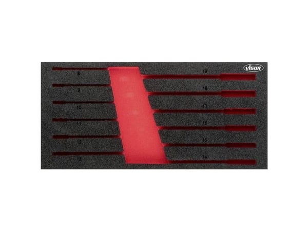 Vigor V5077-L, Skillesett, Svart, Rød, Skum, Vigor V5077, 188 mm, 393 mm
