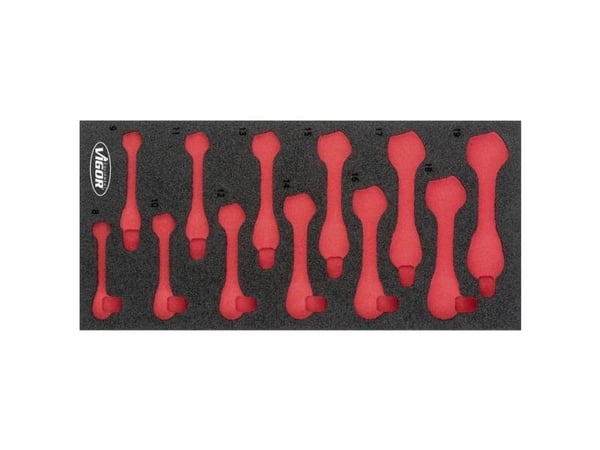 Vigor V5075-L, Skillesett, Svart, Rød, Skum, Vigor V5075, 393 mm, 188 mm