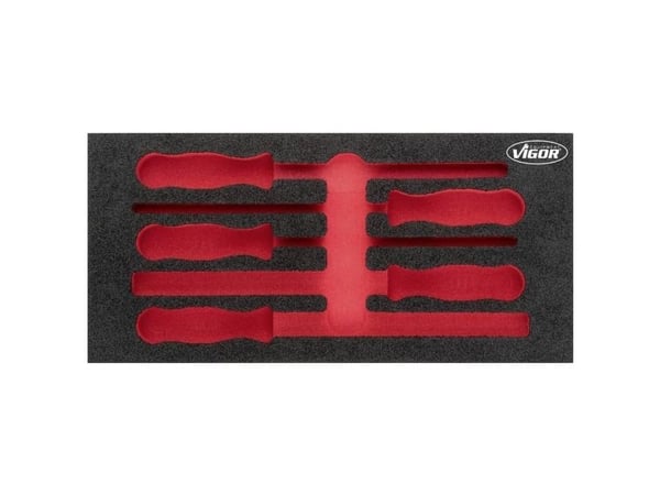 Vigor V5072-L, Skillesett, Svart, Rød, Skum, 393 mm, 188 mm, 35 mm