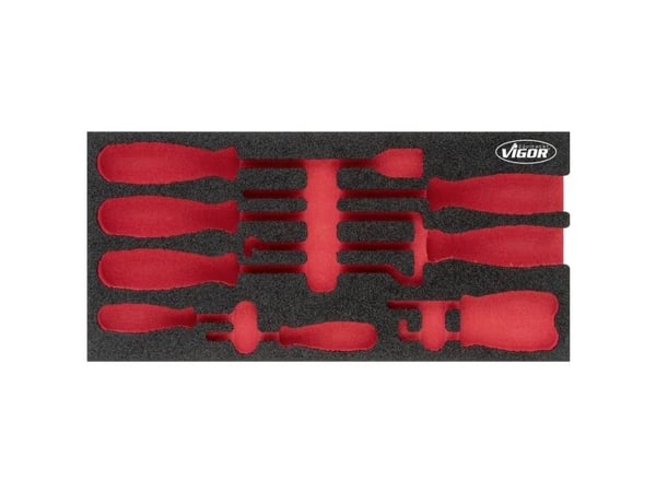Vigor V5070-L, Skillesett, Svart, Rød, Skum, 393 mm, 188 mm, 35 mm