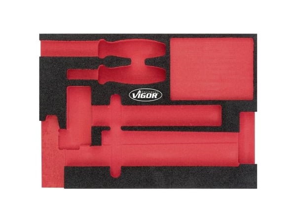 Vigor V5085-L, Skillesett, Svart, Rød, Skum, 393 mm, 282 mm, 35 mm