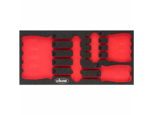 Vigor V4991-L, Skillesett, Svart, Rød, Skum, Vigor V4991, 188 mm, 393 mm
