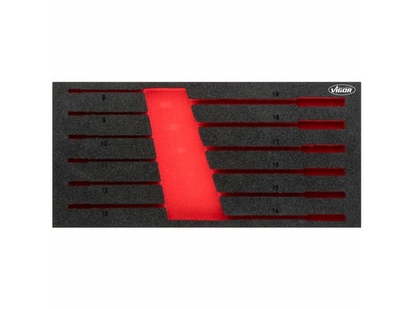 Vigor V5077-L, Skillesett, Svart, Rød, Skum, Vigor V5077, 188 mm, 393 mm