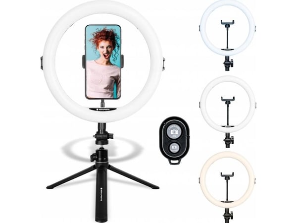 AgfaPhoto AGFA ARL11 ringlampe 120 LED VLOG + stativ + fjernkontroll