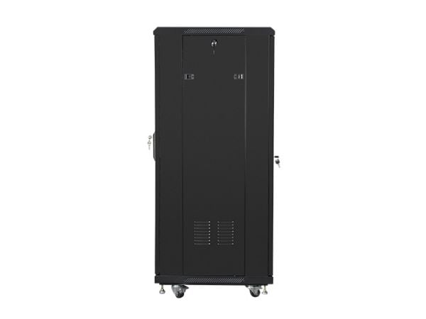 Lanberg FF01 series - Rack skap - 600 x 600, flat pack - fritt stående - svart, RAL 9004 - 27U - 19"