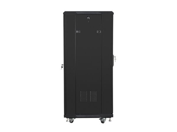 Lanberg FF01 series - Rack skap - 600 x 600, flat pack - fritt stående - svart, RAL 9004 - 27U - 19"