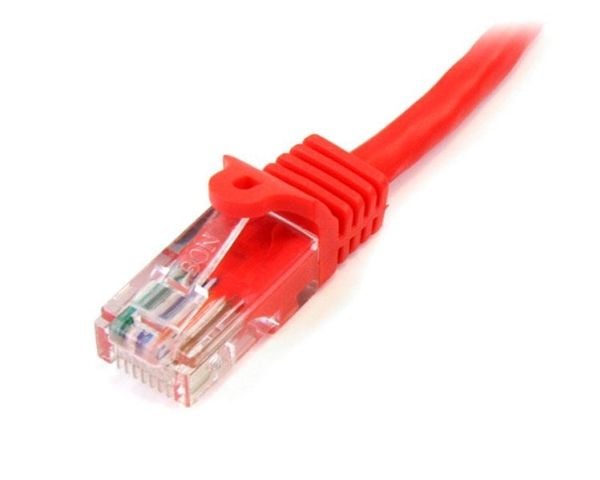 StarTech.com 3m Red Cat5e / Cat 5 Snagless Patch Cable - Patchkabel - RJ-45 (han) til RJ-45 (han) - 3 m - UTP - CAT 5e - formet, knastfri - rød