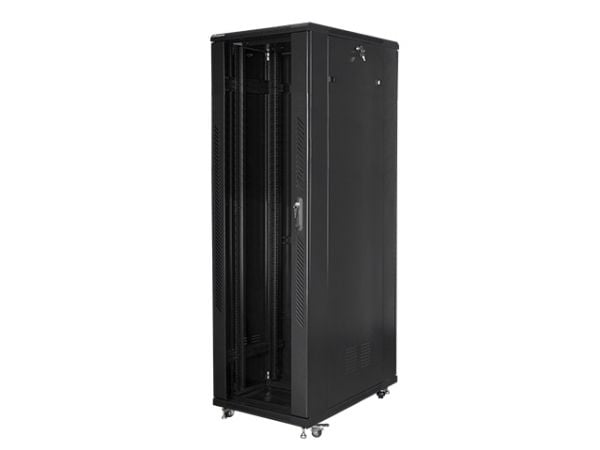 Lanberg - Rack skap - med 4 kjølevifter - 230 V - svart, RAL 9004 - 42U - 19"