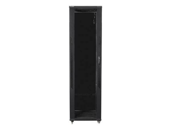 Lanberg FF01 series - Rack skap - 800 x 800, flat pack - med 4 kjølevifter - fritt stående, står på gulv - svart, RAL 9004 - 37U - 19"