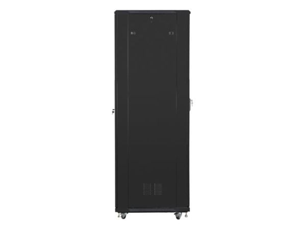 Lanberg FF01 series - Rack skap - 800 x 800, flat pack - med 4 kjølevifter - fritt stående, står på gulv - svart, RAL 9004 - 47U - 19"