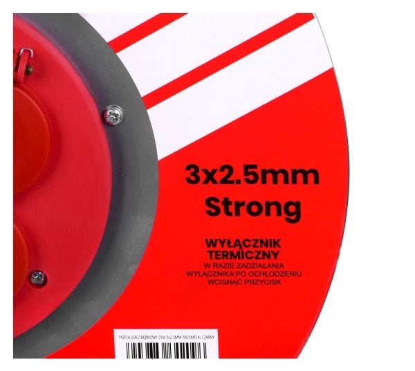 Vertex elektrisk sladdvinda/förlängare 25 m 3x2,5 mm PB25METAL svart