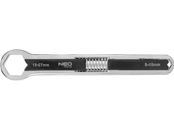 Neo justerbar ringnøkkel (justerbar ringnøkkel, dobbel ende 5-27 mm)