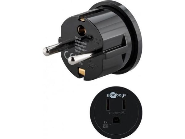 PremiumCord Goobay Travel Adapter USA/Japani laitteisiin ja latureihin, joissa on eurooppalainen pistoke