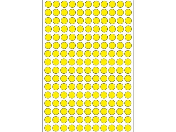 HERMA - Papir - permanent selvklebende - gul - 8 mm rund 5632 etikett(er) (32 ark x 176) runde etiketter