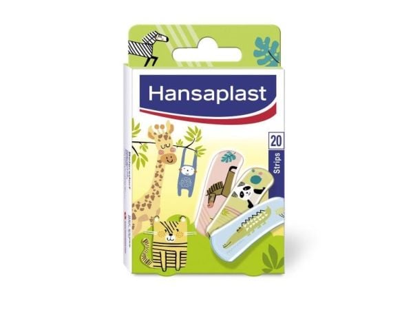 Hansaplast Kids Animal, 1,9 x 7,2 cm, 20 stykker, Rektangulær, Flerfarget