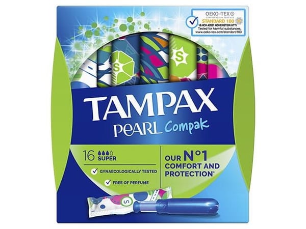 TAMPAX Pearl Compak Super, 16 stykker