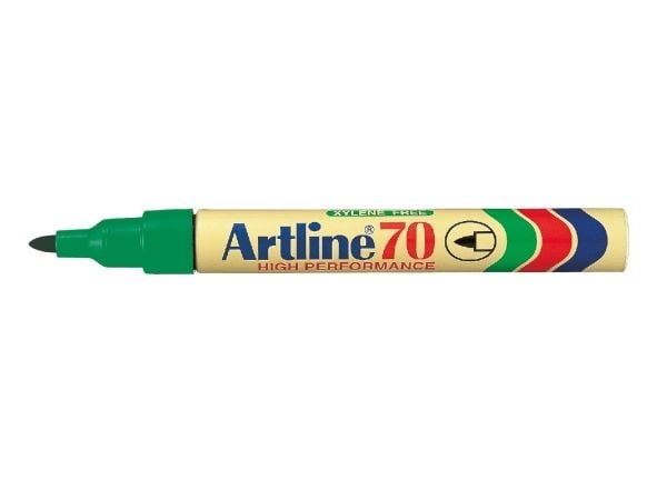 Marker, Artline, EK70, 1,5MM, Spids grøn, permanent - (12 stk.)