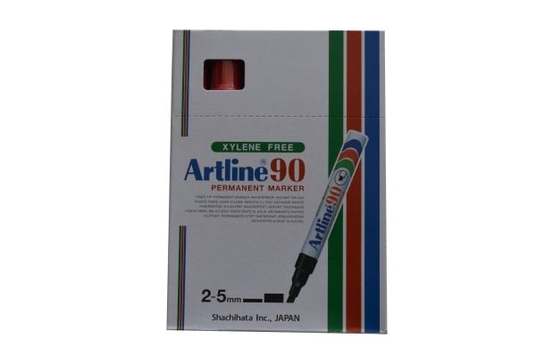 Marker Artline® 90 permanent rød 2-5mm - (12 stk.)