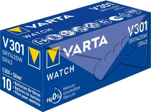 VARTA sølvoksid urbatteri V301 (SR43) 1,55 V (00301 101 111)