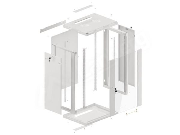 Lanberg - Rack skap - veggmonterbar - grå, RAL 7035 - 18U - 19"