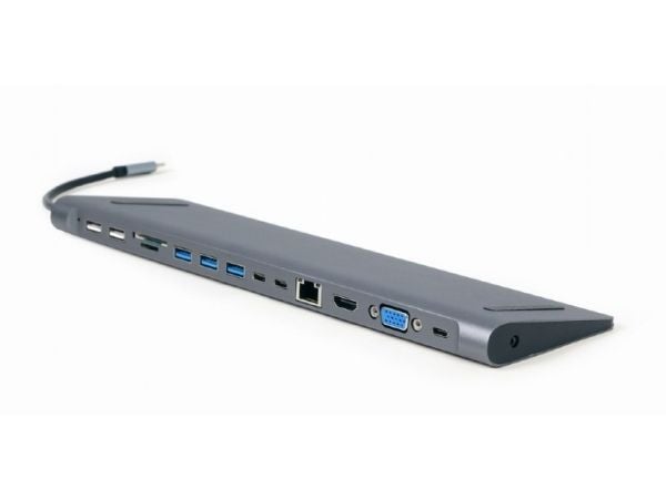 Cablexpert A-CM-COMBO9-01 - Dockningsstation - USB-C 3.1 - HDMI, VGA - 1GbE