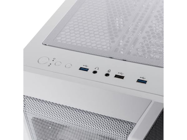 Kolink Citadel Mesh RGB - microATX - sidepanel med vindu (herdet glass) - ingen strømforsyning (ATX) - hvit - USB/lyd