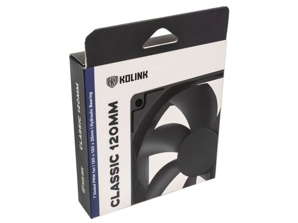 Kolink Classic HDB, Vifte, 12 cm, 1500 RPM, 52,15 cfm, Sort