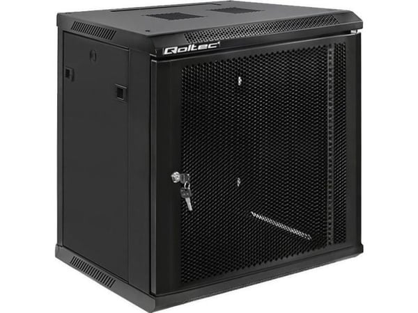 Qoltec - Telinekotelo - musta - 12U - 19"