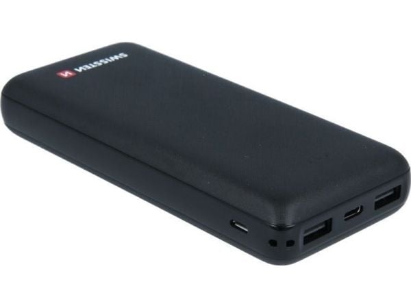 Swissten 22013928, Svart, Universell, Lithium Polymer (LiPo), 20000 mAh, USB, Micro-USB