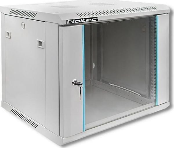 Qoltec - Räkkikaappi - grå - 9U - 19"