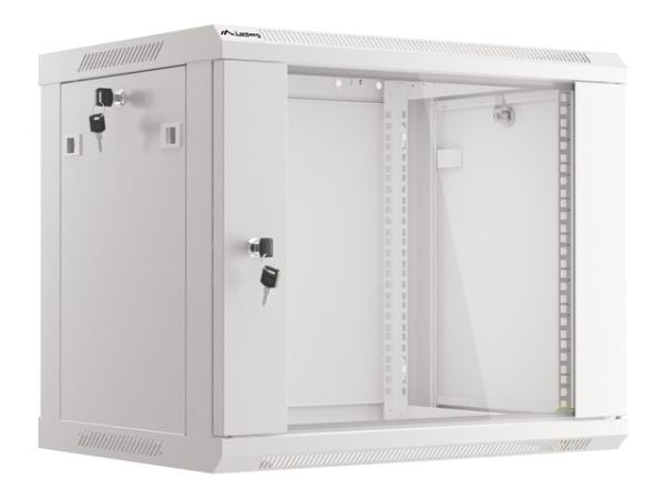 Lanberg - Rack skap - veggmonterbar - grå, RAL 7035 - 9U - 19"