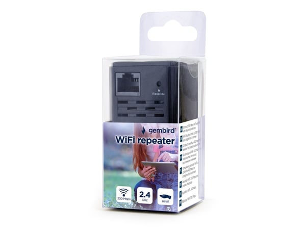 Gembird WNP-RP300-03-BK - Rekkeviddeutvider for Wi-Fi - 100Mb LAN - Wi-Fi - 2.4 GHz