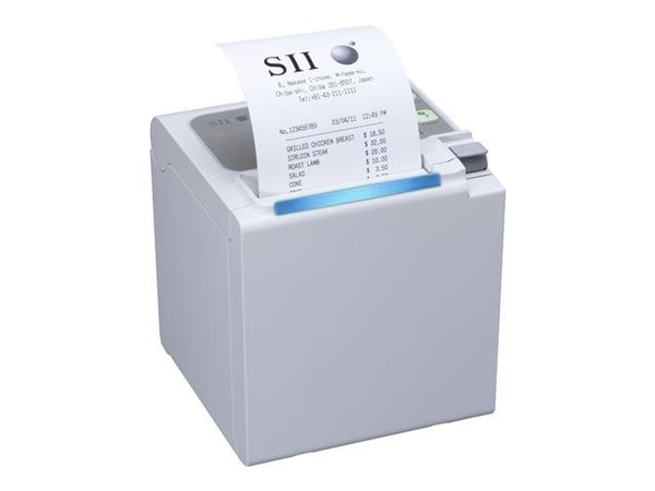 Seiko Instruments RP-E10 - Kvitteringsskriver - direktetermisk - Rull (8 cm) - 203 dpi - inntil 350 mm/sek - USB - ishvit