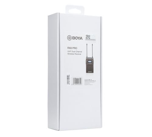 BOYA RX8 Pro, Bærbar (lommemottaker), Ultra High Frequency (UHF), Fiksert, 100 m, Sort, LCD