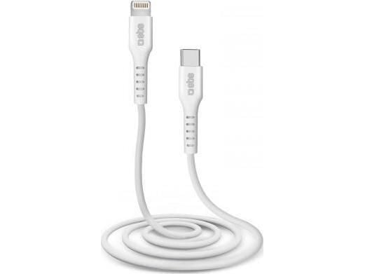 SBS TECABLELIGTC1W, 1 m, Lightning, USB C, Hanstik, Hanstik, Vit