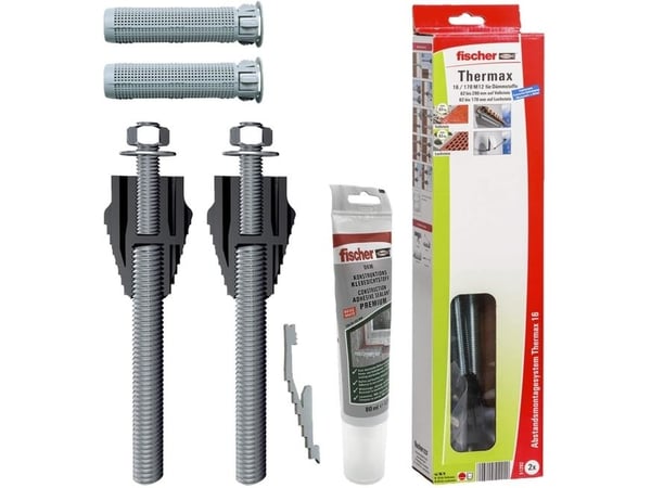 Fischer 51292, Ruuvi- ja seinäpistokesarja, Tiili, Betoni, 2 kpl