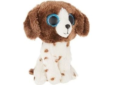 Meteor gosedjur Ty Beanie Boos hund brun/vit - Muddles 15 cm
