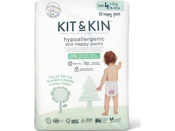 Kit and Kin bleiebukser Nappy Pants 4, 9–15 kg, 22 stk