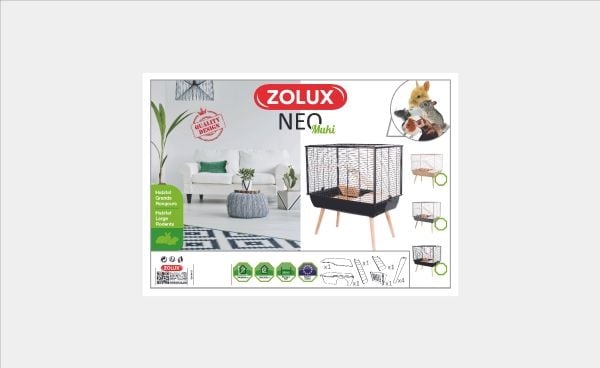 Zolux Klättring svart Neo Muki stor för gnagare H58